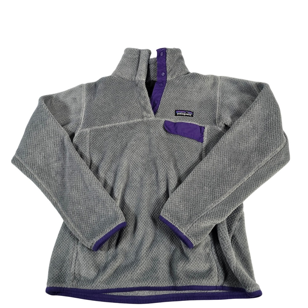 Patagonia Womens Re-Tool Snap-T Fleece Pullover Grey Purple 25442 Small
